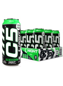 C5 Energy C5 Energy Drink Night Mojito, Pre Workout, Zero Caffeine, Sugar Free, Zero Calories with Beta Alanine, L-Arginine 16fl.OZ, 473ml Caffeine Free Preworkout Pack of 12  - Image 1
