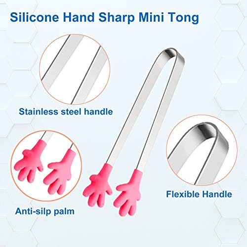 Hovesty 6PCS Mini Tong, Hand Shape Silicone Food Tongs, 5Inch Kid Tongs for Sugar Cubes, Serving Food, Colorful Kitchen Tongs Perfect for Kids by Hovesty - Image 3