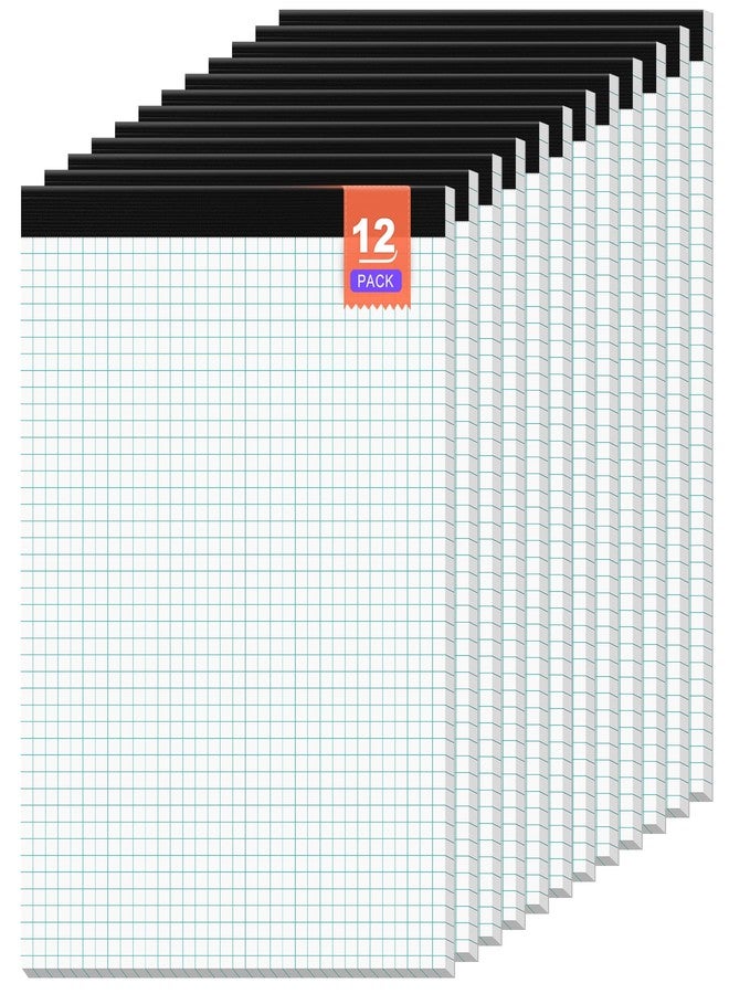 Vishoitty Graph Paper Pad 8.5 x 11 Grid Paper 4x4 Graphing Paper, 12 Pack Grid Paper Pad 30 Sheets per Notepad Graph Ruled Math Paper, Perforated Square Paper Pad 8.5'' x 11'' for Math/Design/Plan/Sketching - Image 1