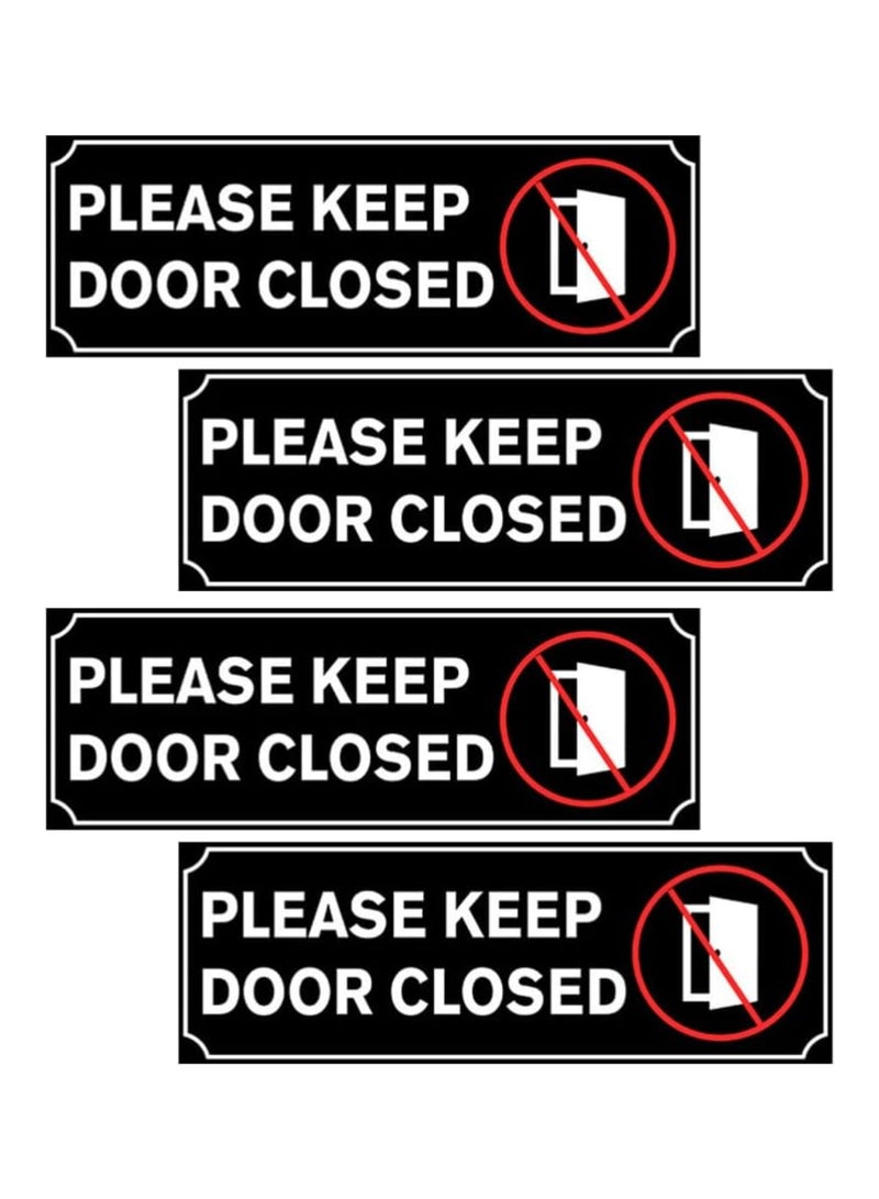 Arab Land Solutions Please Keep Door Closed Stickers 4 pcs - 22.0X7.5 cm Safety Reminder - Image 2