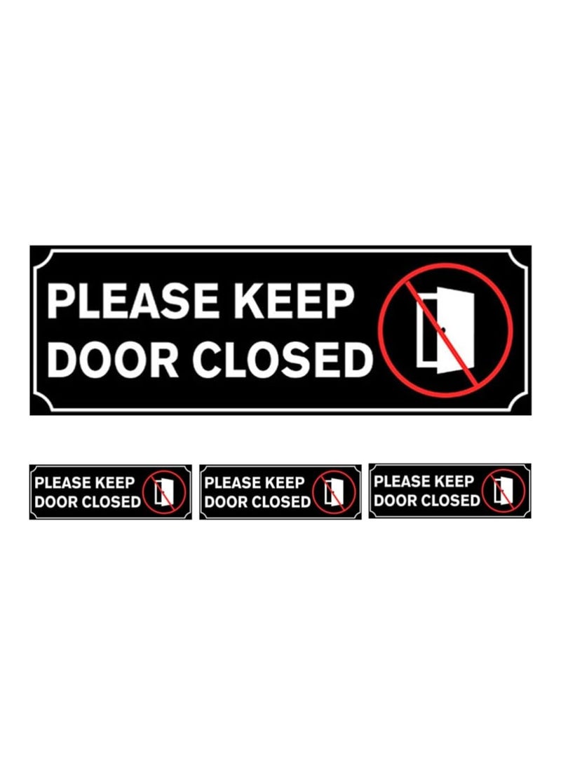 Arab Land Solutions Please Keep Door Closed Stickers 4 pcs - 22.0X7.5 cm Safety Reminder - Image 1