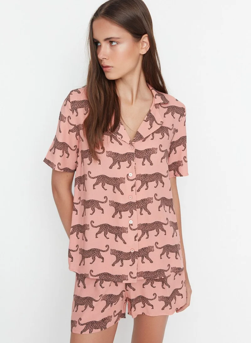 trendyol Printed Pyjama Shorts Set