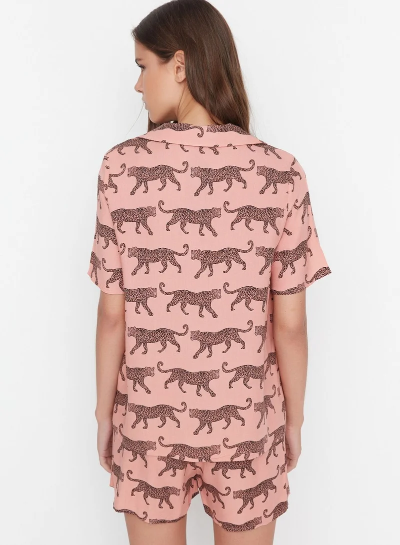 trendyol Printed Pyjama Shorts Set