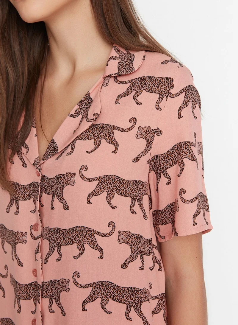 trendyol Printed Pyjama Shorts Set
