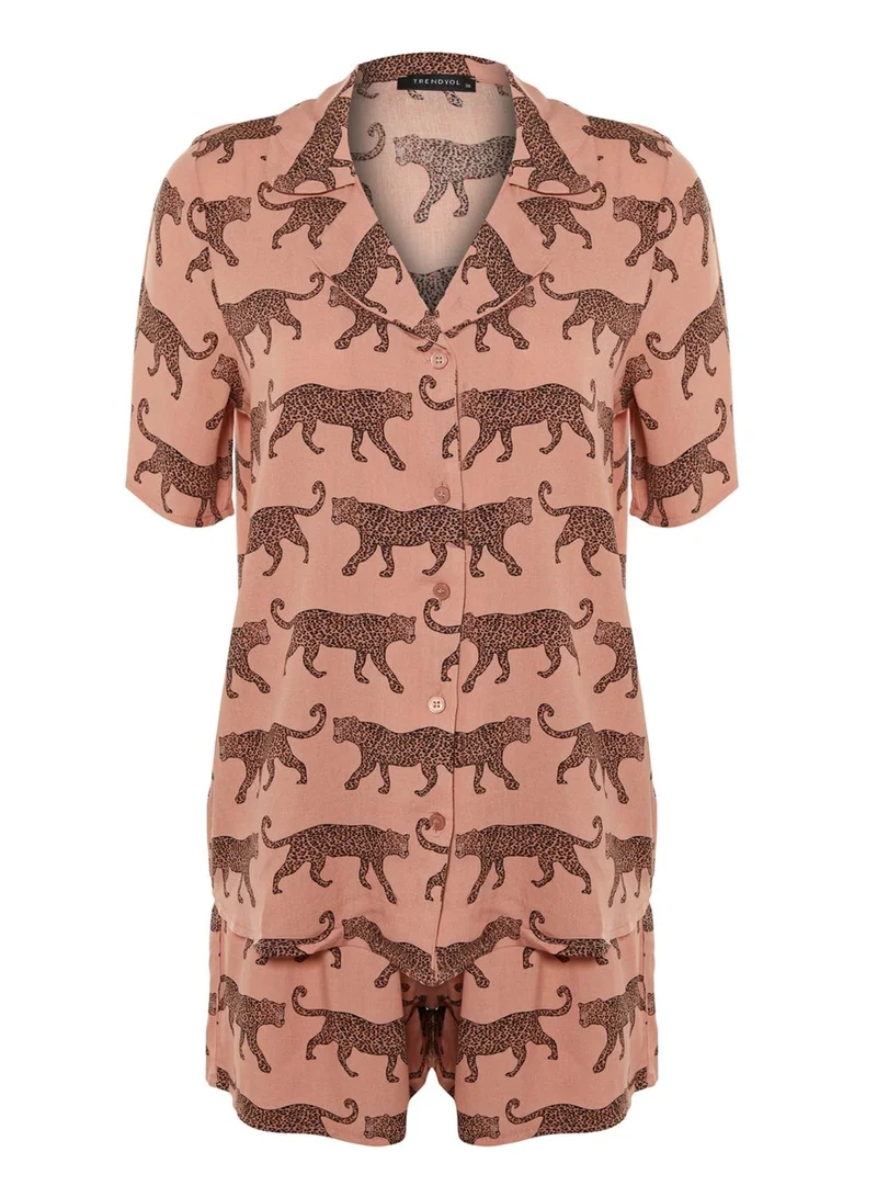 trendyol Printed Pyjama Shorts Set
