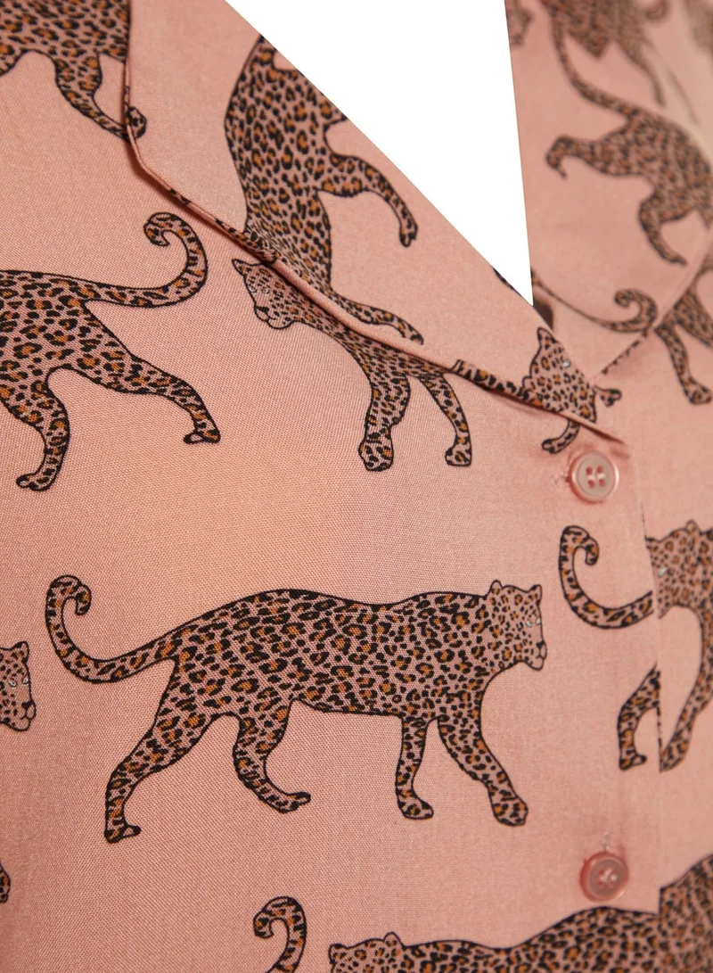 trendyol Printed Pyjama Shorts Set