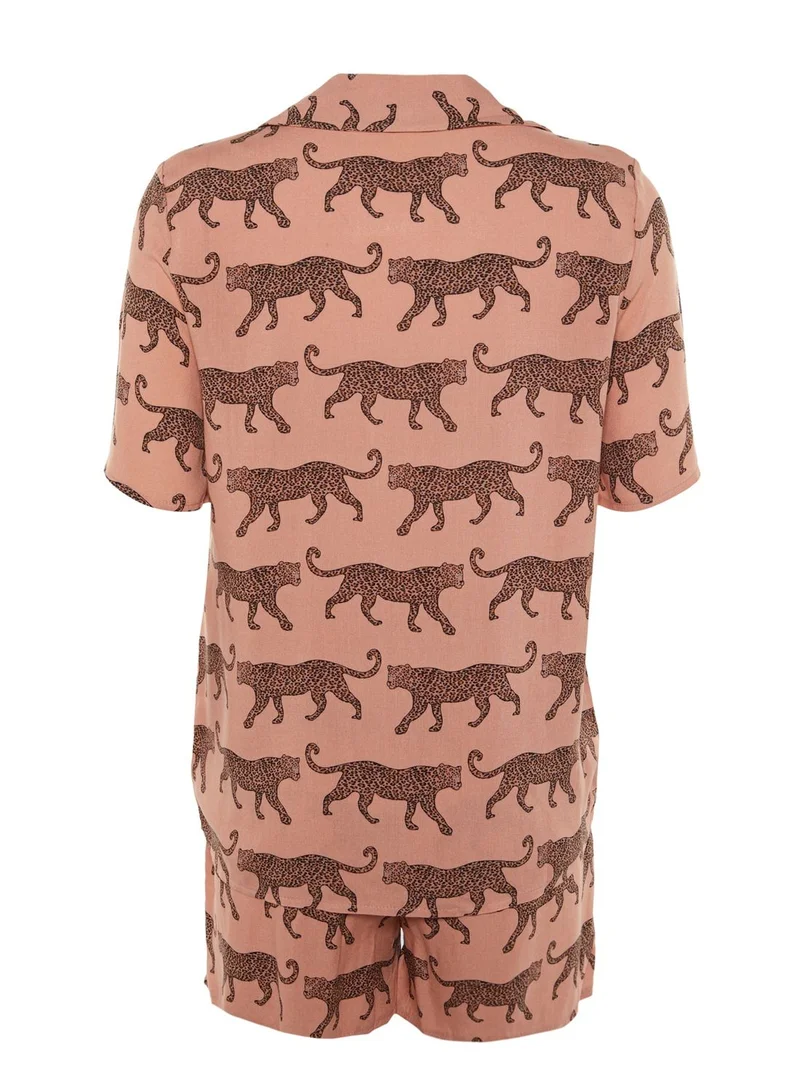 trendyol Printed Pyjama Shorts Set