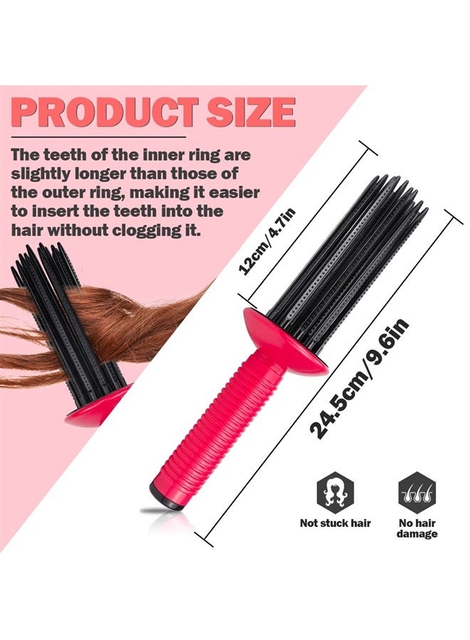 FERCAISH 2Pcs Styler for Curly Hair, Shaggy Curly Hair Styling Tool - Straightening Iron Curl Straightener, Hair Curling Roll Comb - Image 2