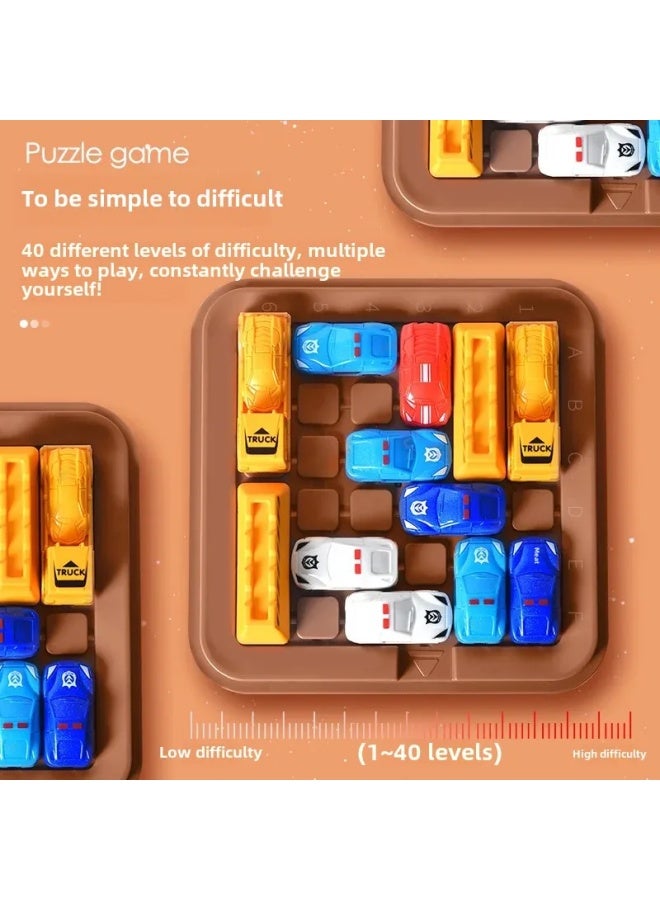 Children's Educational Car Storage Vehicle Toy Truck Thinking Training Toys For Kindergarten Racing Car Overcome Obstacles Toys-Color:Move The Car Out Of The Library Desktop Game-Specifications:Color Box - Image 5