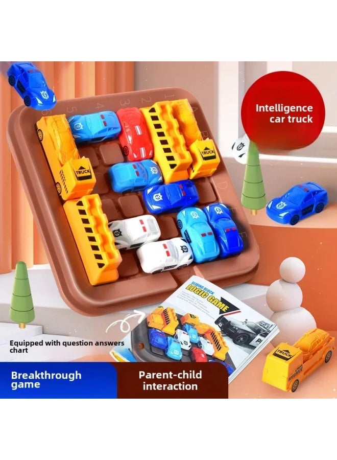 Children's Educational Car Storage Vehicle Toy Truck Thinking Training Toys For Kindergarten Racing Car Overcome Obstacles Toys-Color:Move The Car Out Of The Library Desktop Game-Specifications:Color Box - Image 3