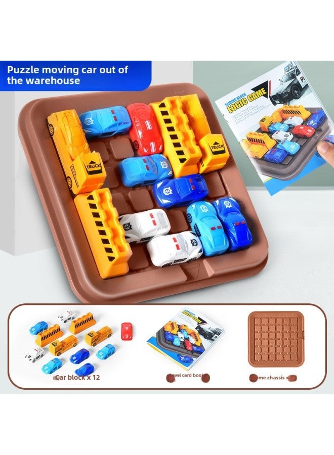 Children's Educational Car Storage Vehicle Toy Truck Thinking Training Toys For Kindergarten Racing Car Overcome Obstacles Toys-Color:Move The Car Out Of The Library Desktop Game-Specifications:Color Box - Image 1