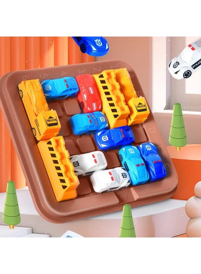 Children's Educational Car Storage Vehicle Toy Truck Thinking Training Toys For Kindergarten Racing Car Overcome Obstacles Toys-Color:Move The Car Out Of The Library Desktop Game-Specifications:Color Box - Image 2