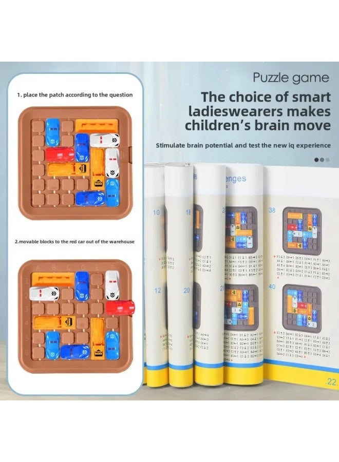 Children's Educational Car Storage Vehicle Toy Truck Thinking Training Toys For Kindergarten Racing Car Overcome Obstacles Toys-Color:Move The Car Out Of The Library Desktop Game-Specifications:Color Box - Image 4