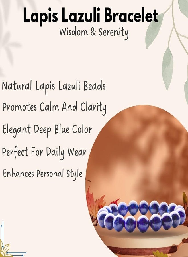 Plus Value Natural Lapis Lapiz Lazuli Bracelet Enlightenment Stone | Stylish Charm Crystal for Men Women Boys & Girls (Beads Size: 10mm, Jute Bag) - Image 5
