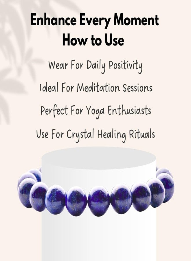 Plus Value Natural Lapis Lapiz Lazuli Bracelet Enlightenment Stone | Stylish Charm Crystal for Men Women Boys & Girls (Beads Size: 10mm, Jute Bag) - Image 4