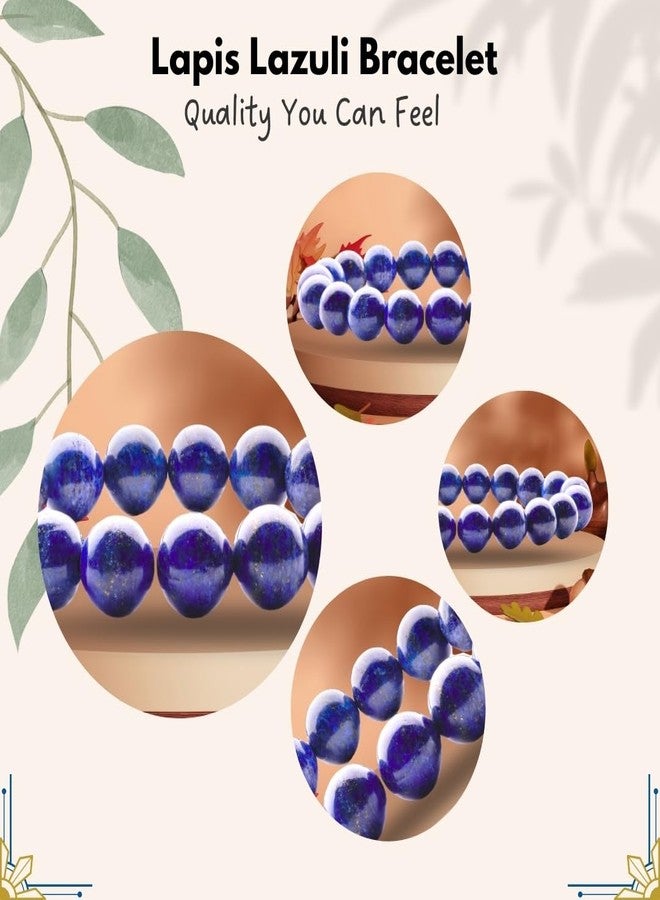 Plus Value Natural Lapis Lapiz Lazuli Bracelet Enlightenment Stone | Stylish Charm Crystal for Men Women Boys & Girls (Beads Size: 10mm, Jute Bag) - Image 3