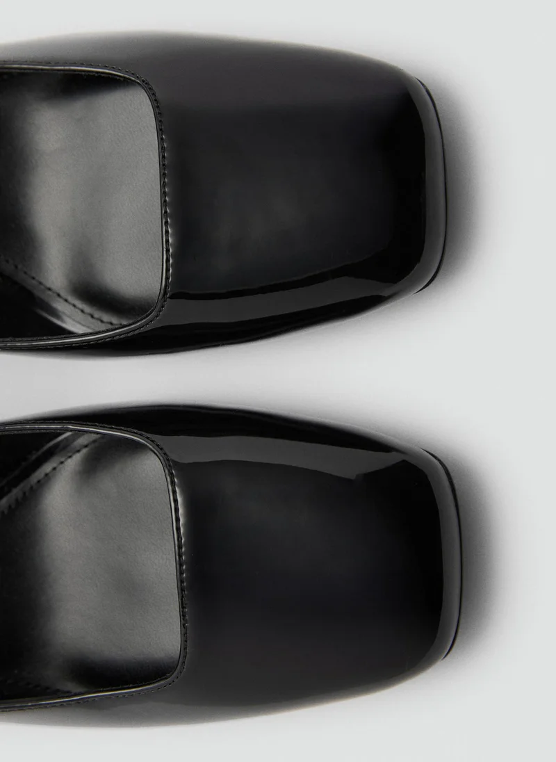 مانجو Patent Leather-Effect Heeled Shoes