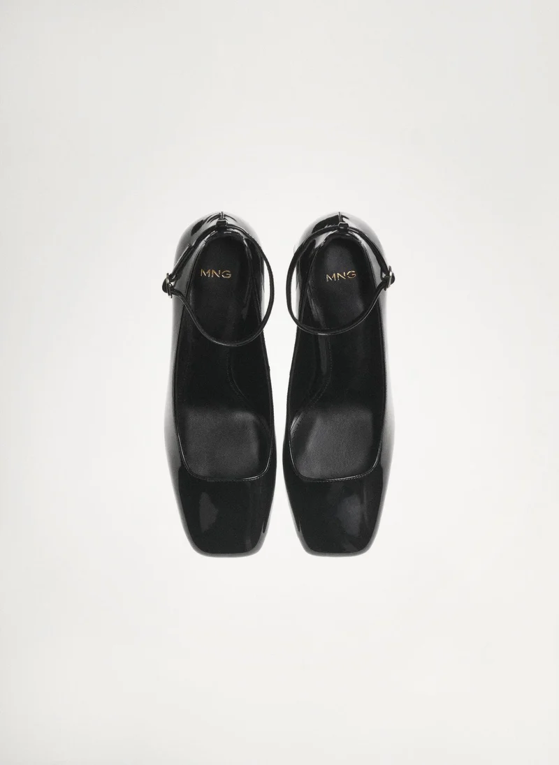مانجو Patent Leather-Effect Heeled Shoes