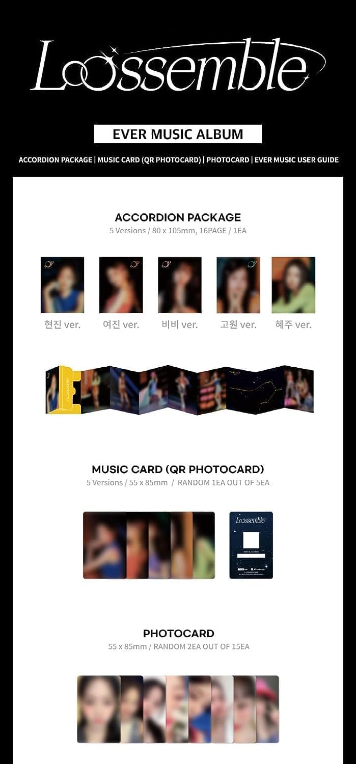 ألبوم لووسيمبل 1 Mini Album محتويات بطاقة الصور تتبع مختوم نسخة يوجين من لوونا إيفر ميوزيك - Image 2