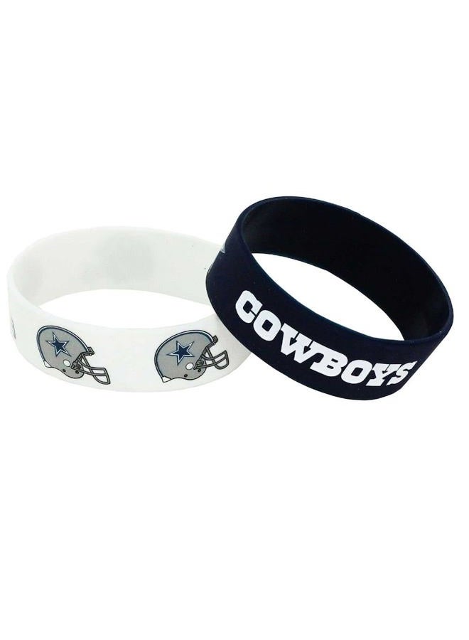 NFL Dallas Cowboys Silicone Rubber Bracelet, 2-pack, White