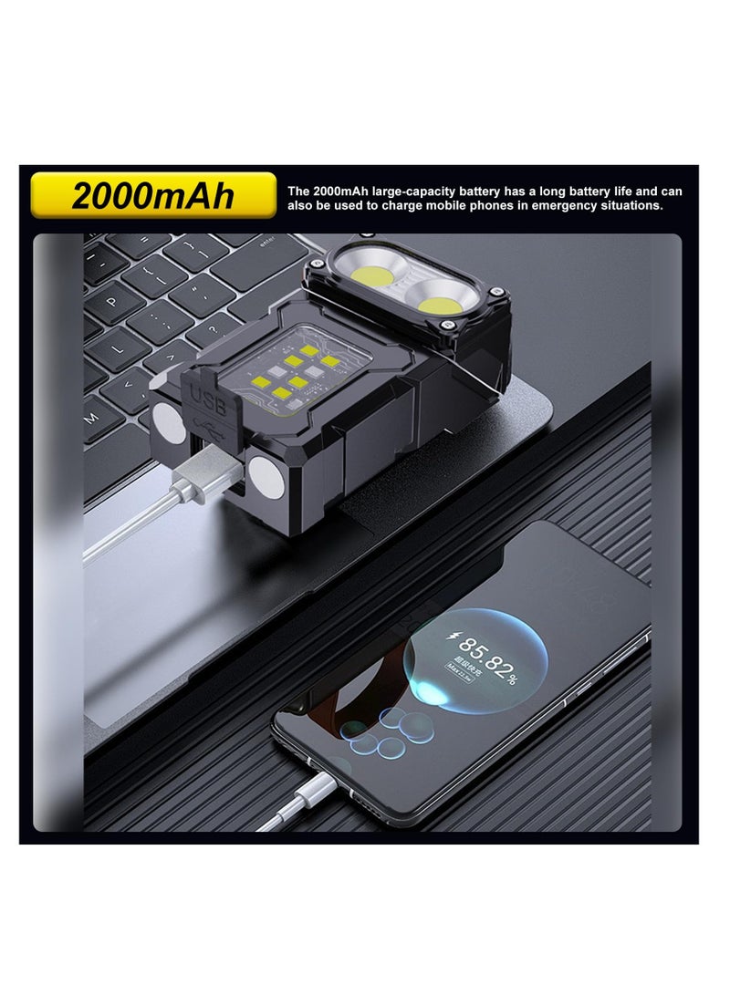 Super Bright Led Mini Flashlight: Multifunctional Outdoor Flashlight for Night Working, Running, Walking, Camping, Fishing, Hiking, Usb C Charging Warning Flash Light Mobile Phone Emergency Power Bank - Image 4