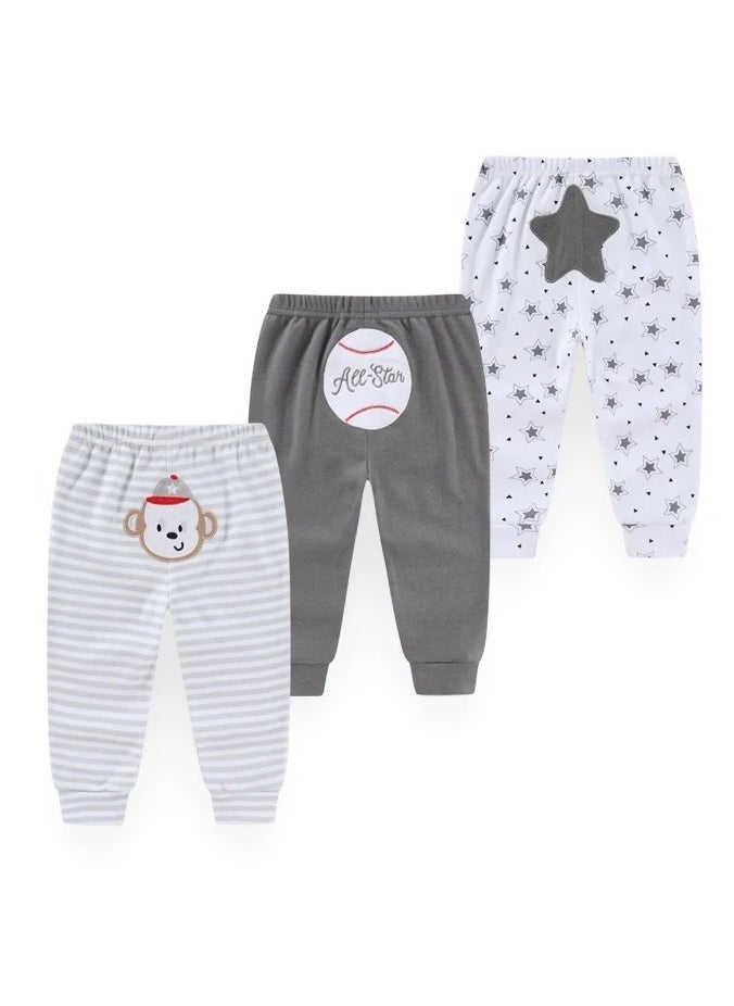 RedMapleTEK 3-Pack Of Elastic Breathable Cotton Trousers For Infants And Young Children - Image 1