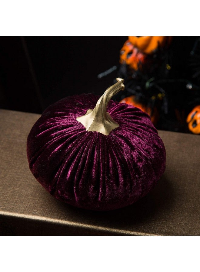 Ogrmar Set of 6 Pack Handmade Velvet Pumpkins Decor,Super Soft Stuffed Pumpkin with Exquisite Craftsmanship for Fall Halloween Thanksgiving Decoration - Image 5