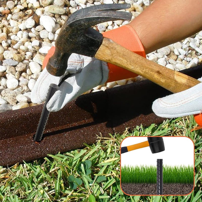 Vvokgo Rebarstakes 16 Inches Rebar Stakes (12Pcs) Ground Anchors Steel Plant Support Garden Stake Metal Straight Camping Spikes With Chisel Point End  Black - Image 5