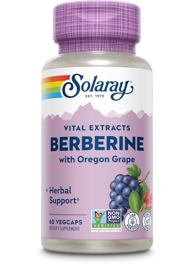 SOLARAY Berberine Root Extract Advanced Formula (60 Vegetarian Capsules) - Image 1