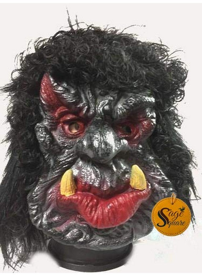 سايج سكوير قناع وجه كامل من المطاط المضحك والمرعب من Sage Square من اللاتكس لحفلات الهالوين والحفلات الدرامية والتنكرية (عشوائي) (عبوة من قطعتين) - Image 2