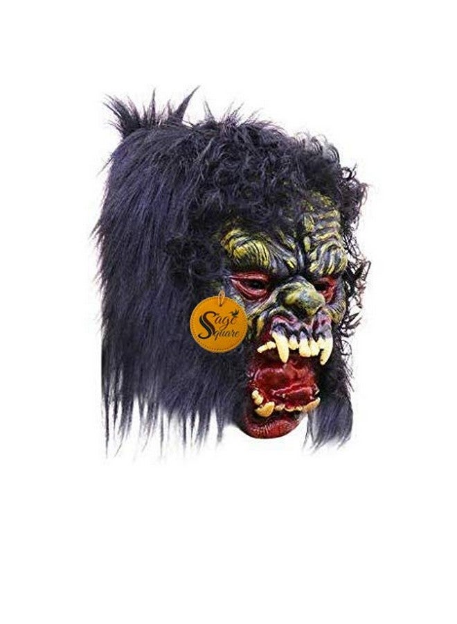 سايج سكوير قناع وجه كامل من المطاط المضحك والمرعب من Sage Square من اللاتكس لحفلات الهالوين والحفلات الدرامية والتنكرية (عشوائي) (عبوة من قطعتين) - Image 3