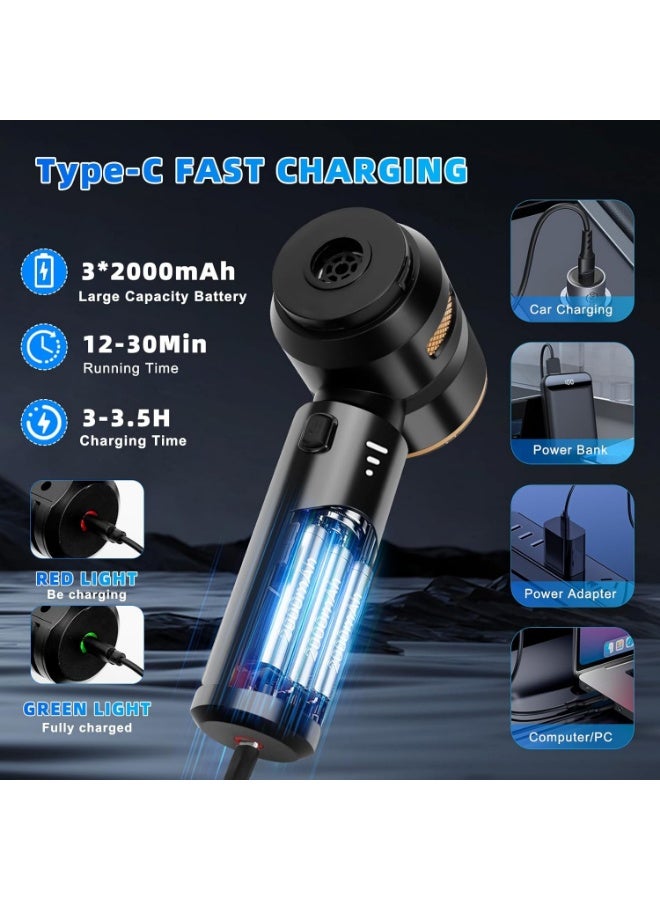 SUITU Handheld Vacuum Cleaner, 16000Pa 4-in-1 Car Vacuum Cleaner Battery Wireless, Car Vacuum Cleaner Strong, Mini Lightweight Dust Blower & Vacuum Cleaner Rechargeable for Car PC Sofa Office Pet Hair - Image 5