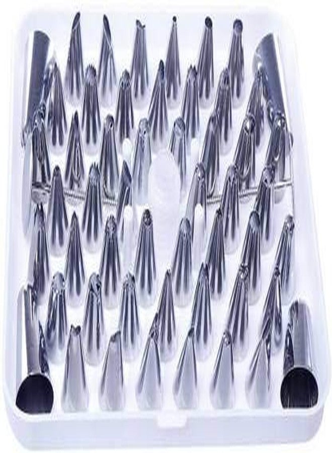 Mass Pro 52 Nozzle Set Cake Decoration Tips Set - 54 Pcs Professional Stainless Steel Piping/Dispenser Nozzle Kit - Image 1