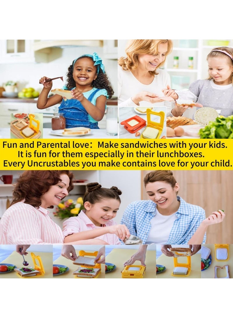 ساندويتش دائري قطعه ساندويتش غير متقشر قطعه ساندويتش قطعه، قطعه ساندويتش وقطعه ختم للأطفال غداء الأولاد البنات، بي بي وجي ساندويتش قطعه قرين - Image 2