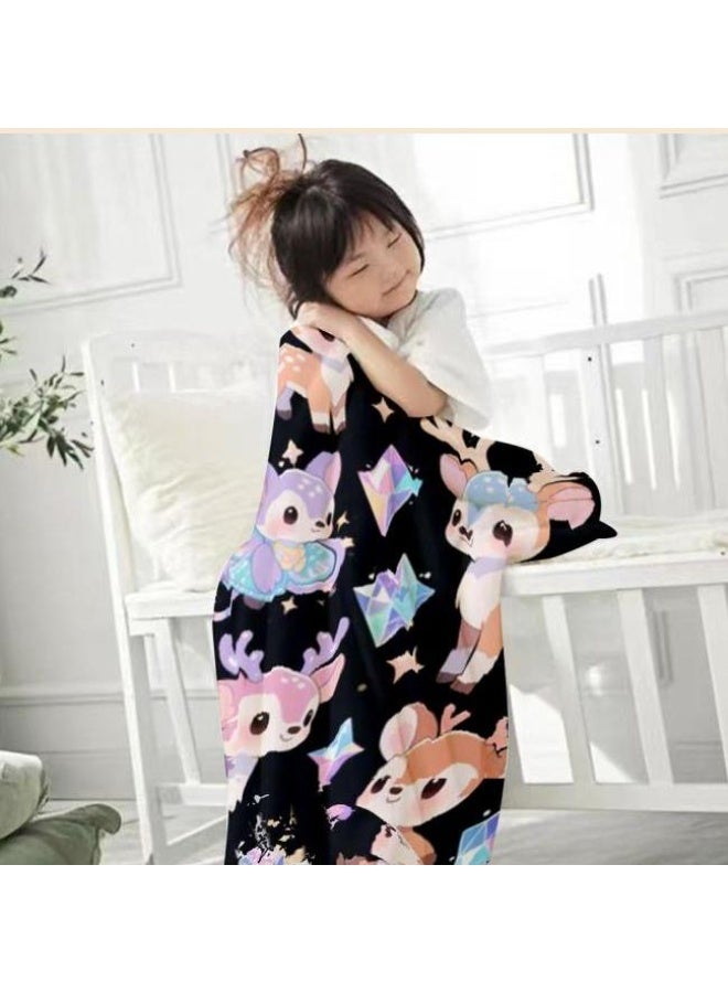 general Baby and children's cartoon flannel thin blanket (warm and comfortable, suitable for sleep, game use) 70cm*100cm - Image 2