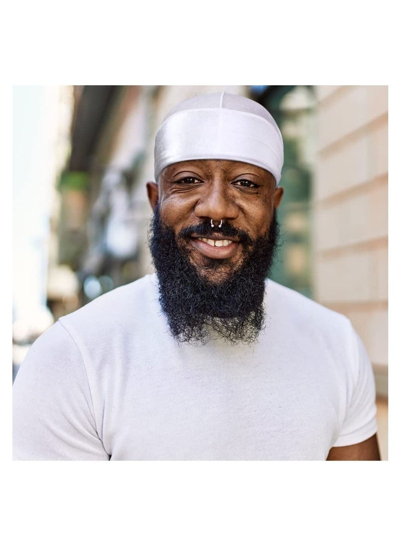 كابتن تيك 2Pcs Velvet Men Durag Premium Durag Cap Headwraps with Extra Long Tail and Wide Straps for 360 Waves  - Image 3