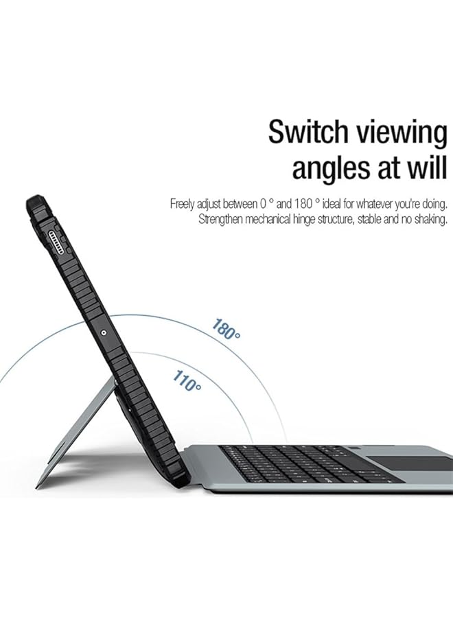 Nillkin Bumper Combo Keyboard Backlit Version Case Designed For Samsung Galaxy Tab S9 Fe Plus Pen Holder Shockproof Cover Stand Trackpad And Removable Keyboard - Black - Image 4