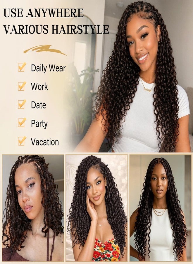 Bileaf Micro Knot Invisible Feather Crochet Hair for Black Women Pre Separated 100 Strands 18 Inch, Knotless Curly Deep Wave Crochet Hair with String Loop, Feathered Tip Braids Extensions #4 - Image 2