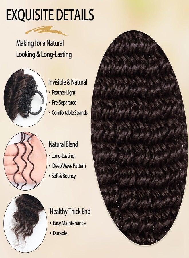 Bileaf Micro Knot Invisible Feather Crochet Hair for Black Women Pre Separated 100 Strands 18 Inch, Knotless Curly Deep Wave Crochet Hair with String Loop, Feathered Tip Braids Extensions #4 - Image 5