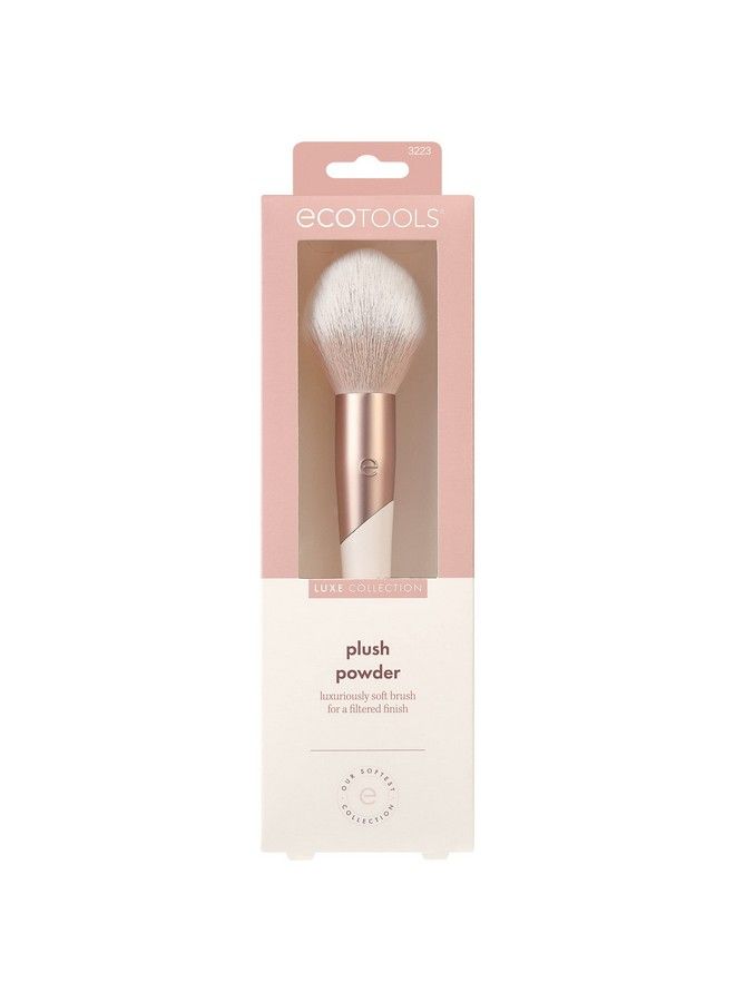 Ecotools Luxe Plush Powder Makeup Brush For Blush & Bronzer Works Best With Powder Makeup Luxurious And Glamorous Ecofriendly Premium Makeup Brush Synthetic Bristles Pink 1 Count - Image 3