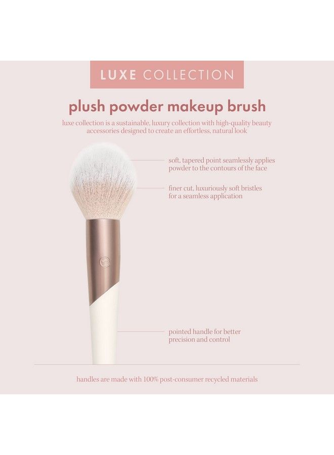 Ecotools Luxe Plush Powder Makeup Brush For Blush & Bronzer Works Best With Powder Makeup Luxurious And Glamorous Ecofriendly Premium Makeup Brush Synthetic Bristles Pink 1 Count - Image 4