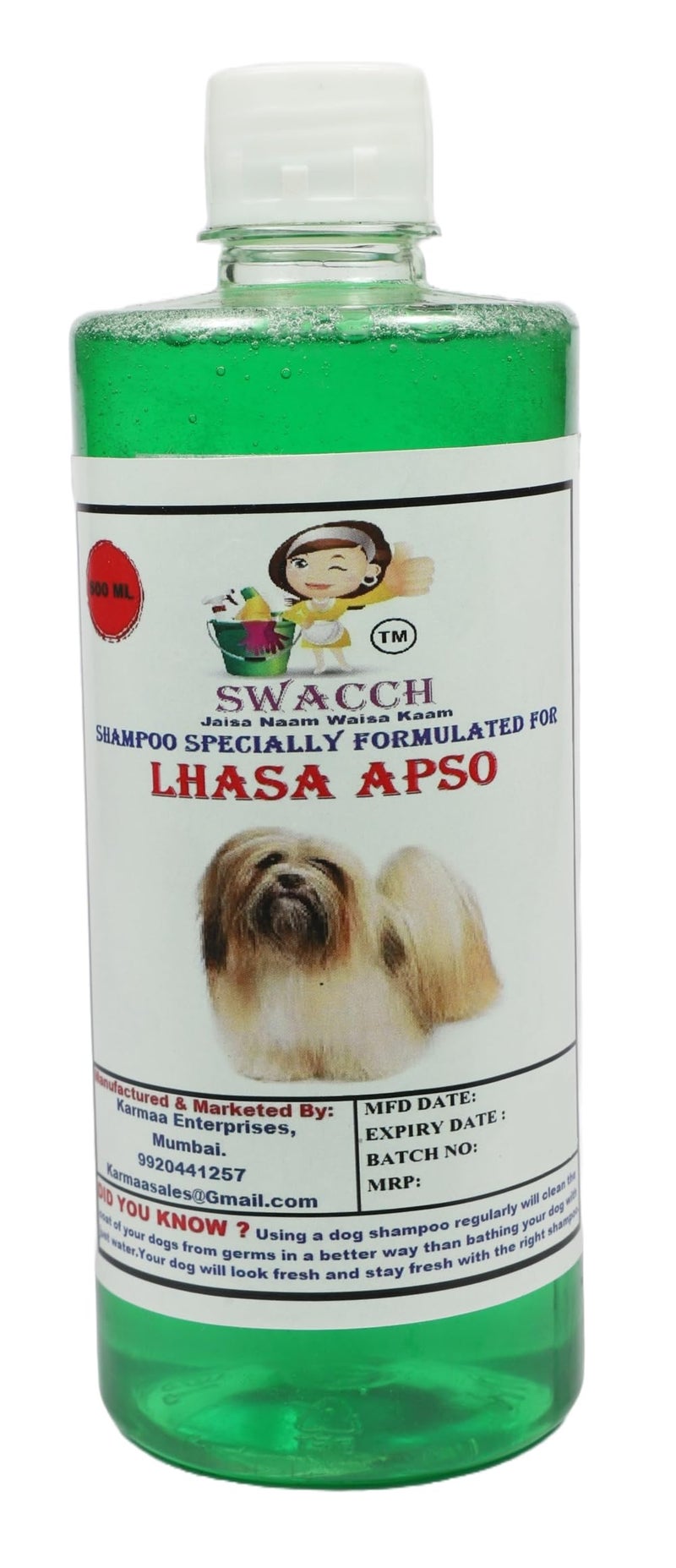 swacch Shampoo | Puppy Safe Shampoo | PH Balanced | Ditch to Itch for Lhasa Apso Dog Shampoo 500ml (Neem Alovera) + Spike Ball Chew Toy Combo Pack - Image 2
