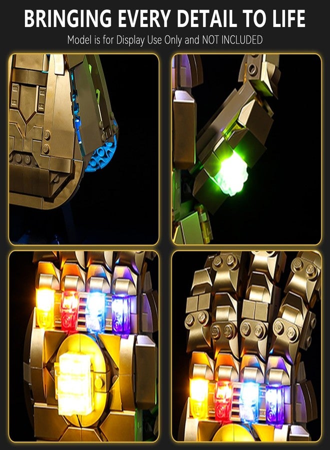 BrickSoul Light Up Kit Compatible with Lego 76191 Building Set, Upgrade Wired Dimmable Lighting Kits Compatible with Marvel Infinity Gauntlet Set for Thanos Glove, Not Included 76191 Building - Image 4