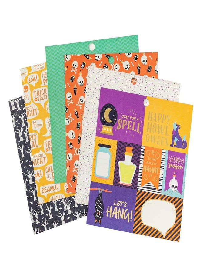 DCWV Printed Cardstock Paper 6x6, 24 Sheets of Scrapbook Paper for Crafts and Card Making, Double Sided Heavy Duty Cardstock with Foil Accents - Boo Crew - Image 4