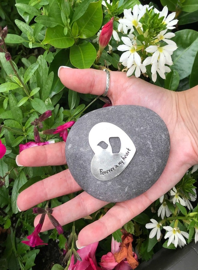 Whitney Howard Designs Sympathy Remembrance Gift - Forever in My Heart on a River Stone with Candle Motif - Add to a Memorial Garden to Commemorate The Loss of a Loved One - Image 3