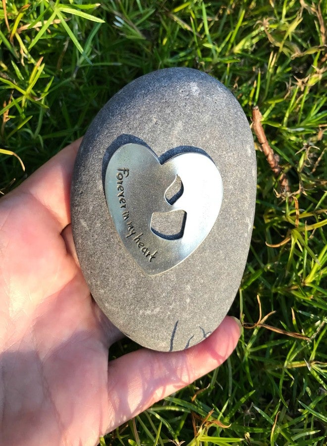Whitney Howard Designs Sympathy Remembrance Gift - Forever in My Heart on a River Stone with Candle Motif - Add to a Memorial Garden to Commemorate The Loss of a Loved One - Image 2
