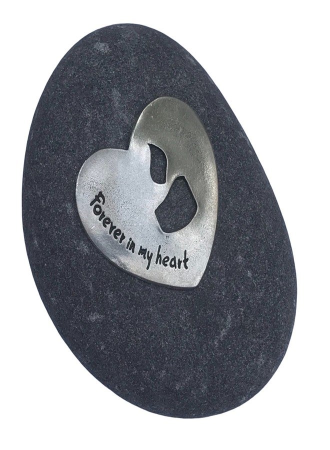 Whitney Howard Designs Sympathy Remembrance Gift - Forever in My Heart on a River Stone with Candle Motif - Add to a Memorial Garden to Commemorate The Loss of a Loved One - Image 1