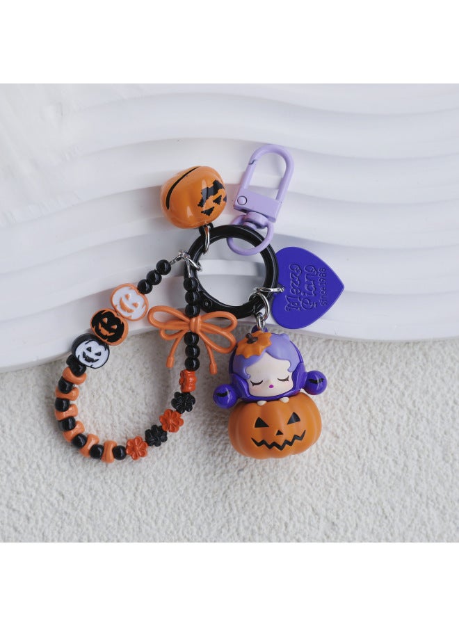 Loquat Bubble Mart Genuine Goods Pumpkin Cute Grain  Car Pendant Bag Keychain High Color Value Handmade Cute-Specifications:Pumpkin Sp+ Plus Chain  - Image 1