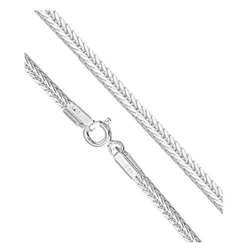 Parnika Unisex Fox Tail Design Pure 92.5 Sterling Silver Chain for Girls, Women, Boys & Men (2mm Square, 20) - Image 2
