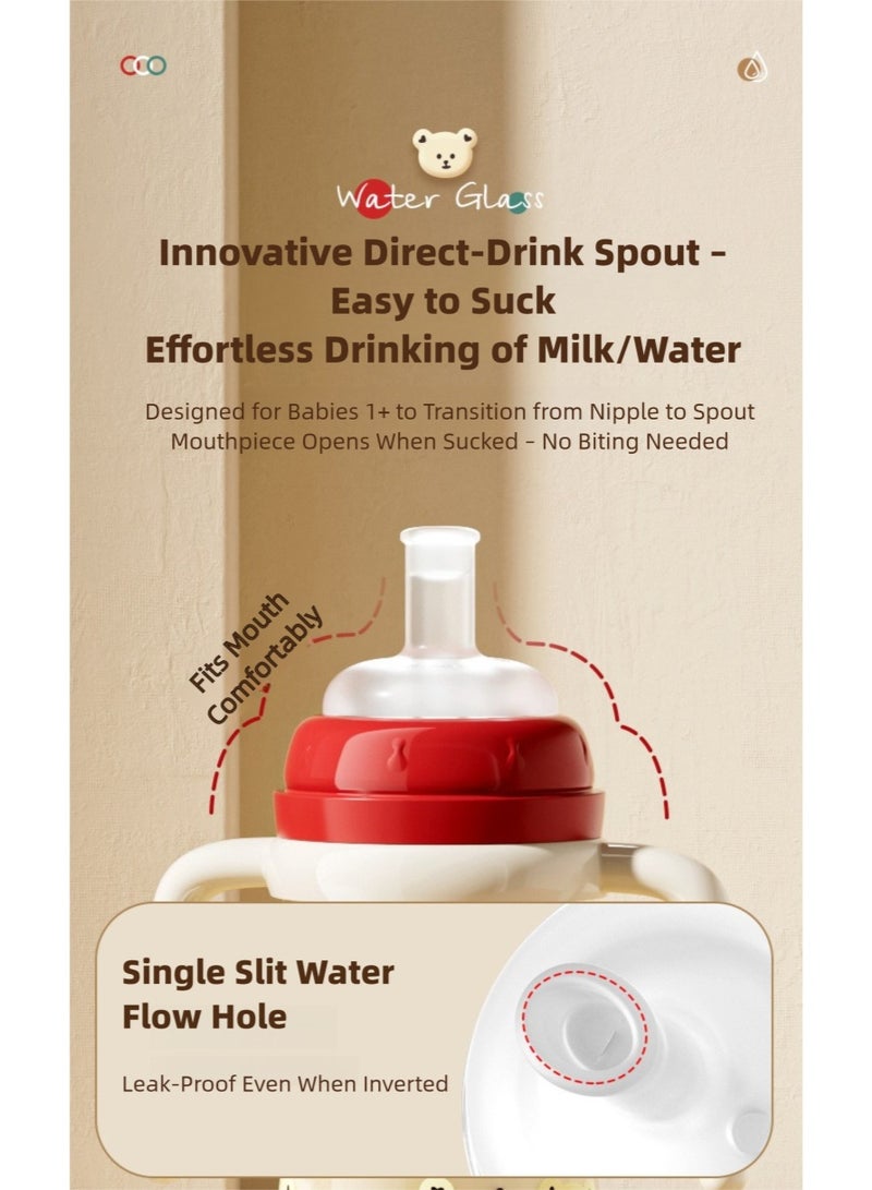3-in-1 Baby Bottle 300ml with Temperature Indicator – Anti-Colic Silicone Feeding Bottle with Soft Spout, BPA-Free Transition Cup for 0-12+ Months (Coffee Brown) - Image 5
